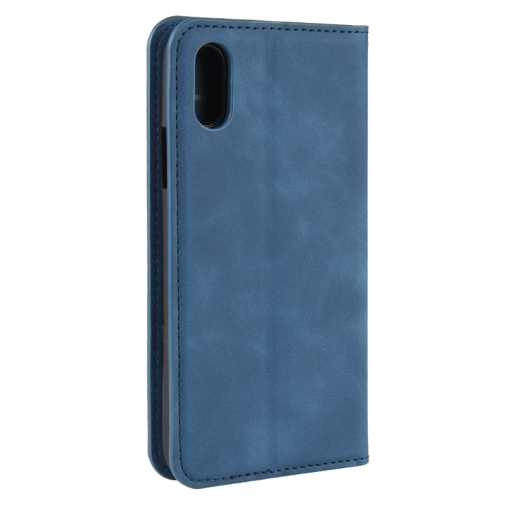 For iPhone XS Max  Retro-skin Business Magnetic Suction Leather Case with Purse-Bracket-Chuck