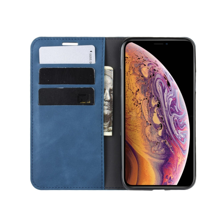 For iPhone XS Retro-skin Business Magnetic Suction Leather Case with Purse-Bracket-Chuck