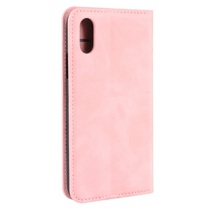 For iPhone XS Retro-skin Business Magnetic Suction Leather Case with Purse-Bracket-Chuck