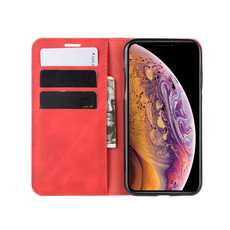 For iPhone XS Retro-skin Business Magnetic Suction Leather Case with Purse-Bracket-Chuck