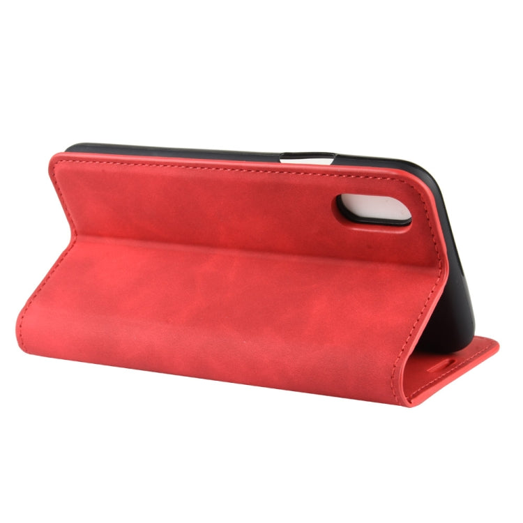 For iPhone XS Retro-skin Business Magnetic Suction Leather Case with Purse-Bracket-Chuck