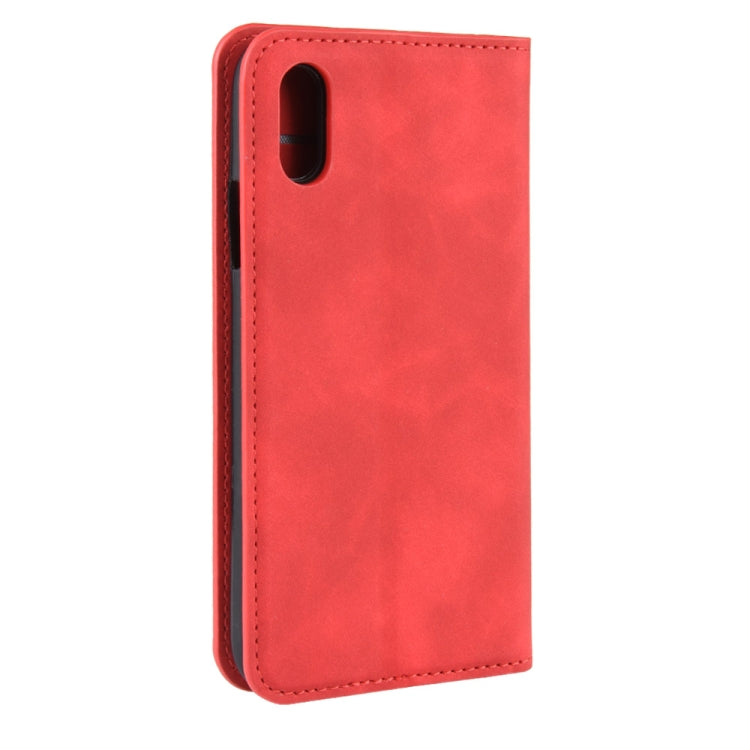 For iPhone XS Retro-skin Business Magnetic Suction Leather Case with Purse-Bracket-Chuck
