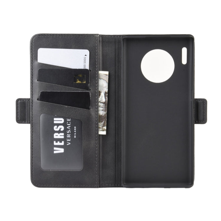 For Huawei Mate 30 Pro Double Buckle Crazy Horse Business Mobile Phone Holster with Card Wallet Bracket Function