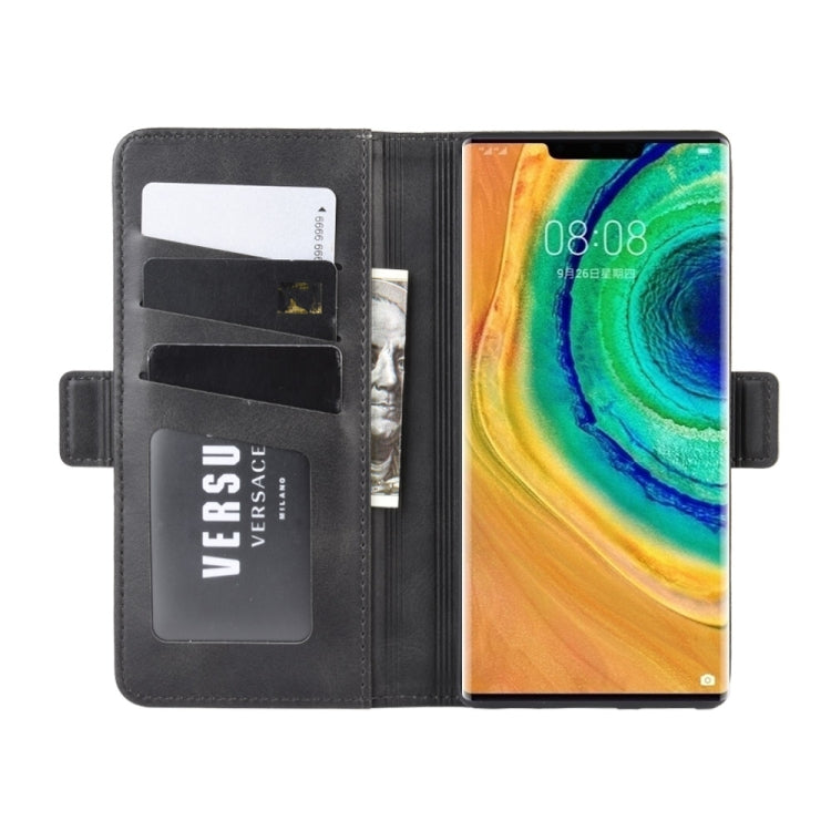 For Huawei Mate 30 Pro Double Buckle Crazy Horse Business Mobile Phone Holster with Card Wallet Bracket Function