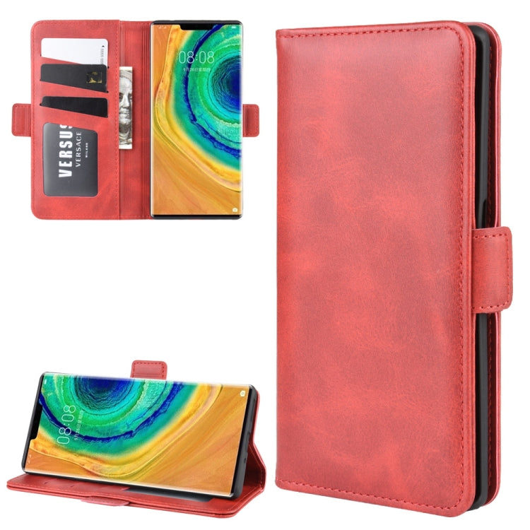 For Huawei Mate 30 Pro Double Buckle Crazy Horse Business Mobile Phone Holster with Card Wallet Bracket Function