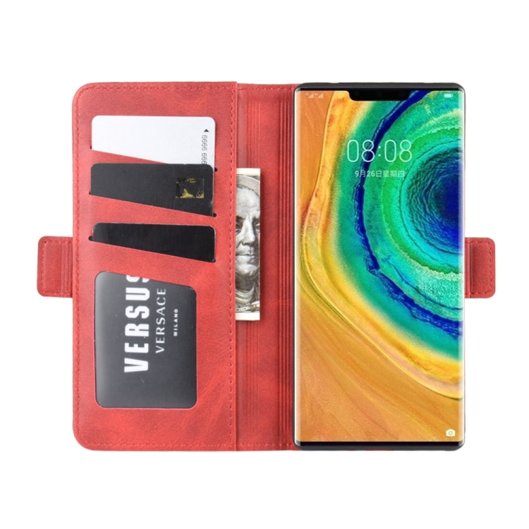 For Huawei Mate 30 Pro Double Buckle Crazy Horse Business Mobile Phone Holster with Card Wallet Bracket Function