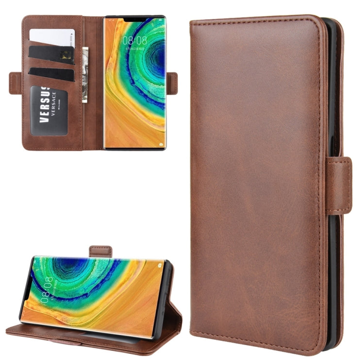 For Huawei Mate 30 Pro Double Buckle Crazy Horse Business Mobile Phone Holster with Card Wallet Bracket Function