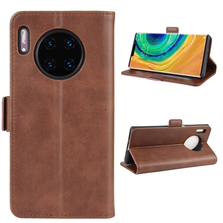 For Huawei Mate 30 Pro Double Buckle Crazy Horse Business Mobile Phone Holster with Card Wallet Bracket Function