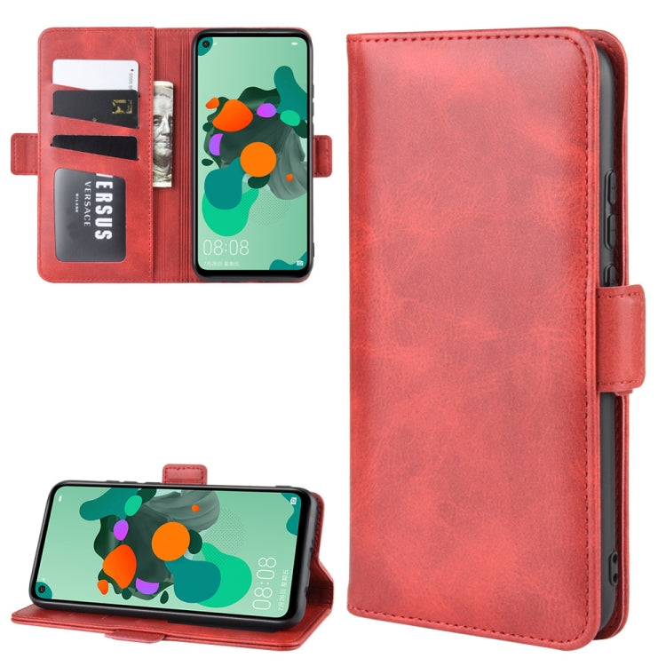 For Huawei Nova 5i Pro/Mate 30 Lite/Nova 5Z Double Buckle Crazy Horse Business Mobile Phone Holster with Card Wallet Bracket Function