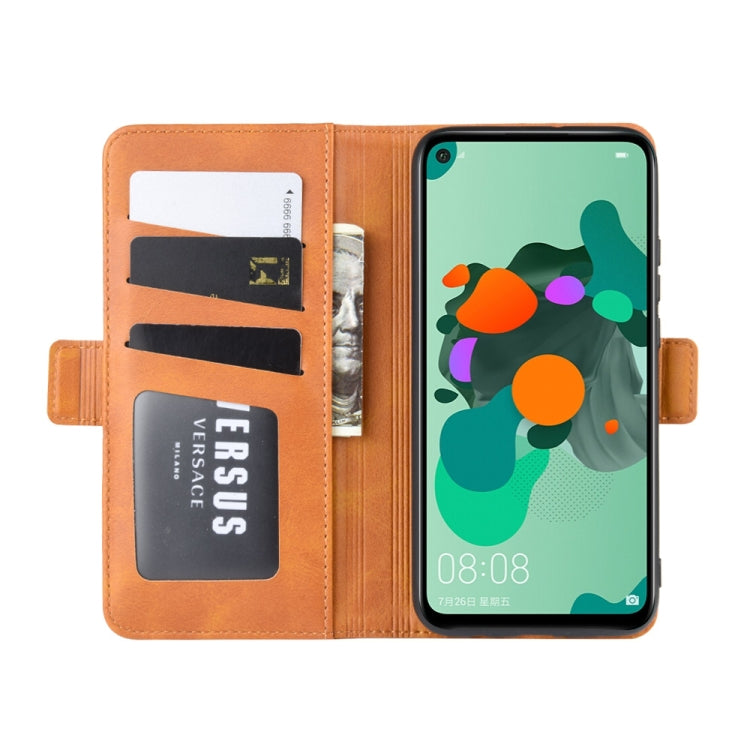 For Huawei Nova 5i Pro/Mate 30 Lite/Nova 5Z Double Buckle Crazy Horse Business Mobile Phone Holster with Card Wallet Bracket Function