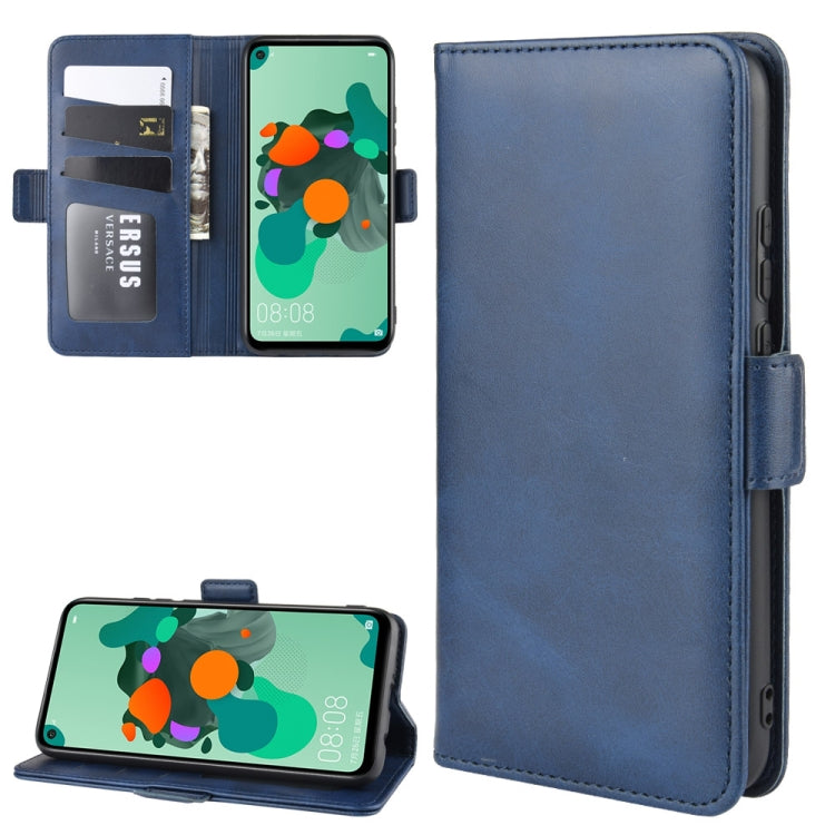 For Huawei Nova 5i Pro/Mate 30 Lite/Nova 5Z Double Buckle Crazy Horse Business Mobile Phone Holster with Card Wallet Bracket Function
