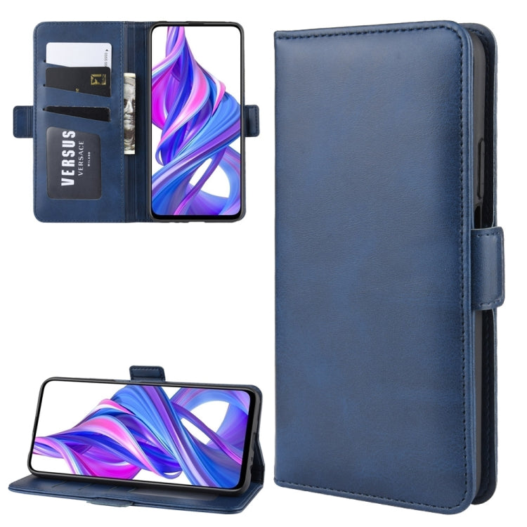 For Huawei Honor 9X Pro Double Buckle Crazy Horse Business Mobile Phone Holster with Card Wallet Bracket Function