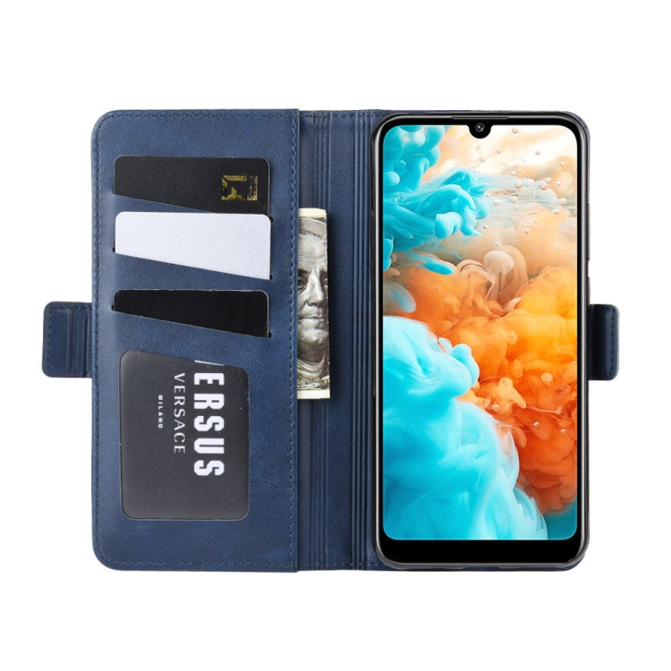 For Huawei Y6 Pro 2019 Double Buckle Crazy Horse Business Mobile Phone Holster with Card Wallet Bracket Function