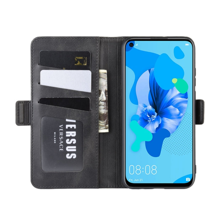 For Huawei P20 Lite 2019 / Nova 5i Double Buckle Crazy Horse Business Mobile Phone Holster with Card Wallet Bracket Function
