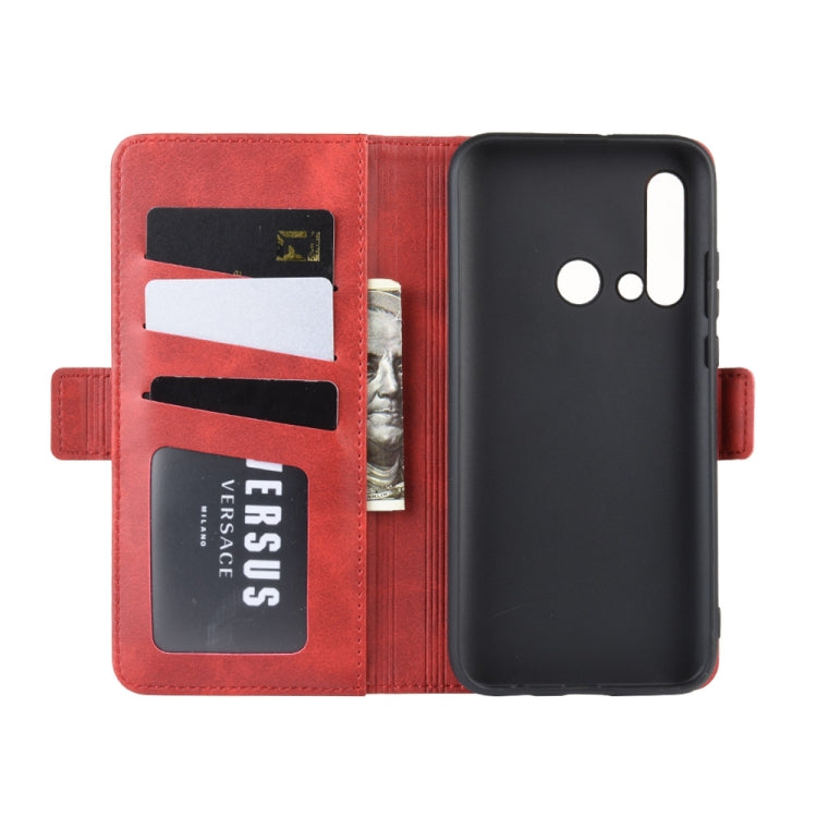 For Huawei P20 Lite 2019 / Nova 5i Double Buckle Crazy Horse Business Mobile Phone Holster with Card Wallet Bracket Function