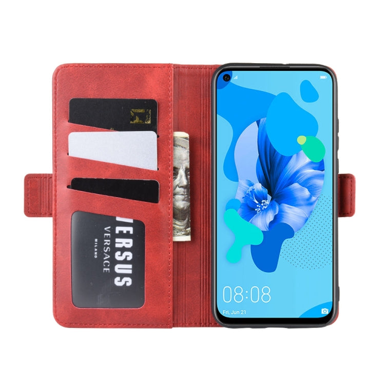 For Huawei P20 Lite 2019 / Nova 5i Double Buckle Crazy Horse Business Mobile Phone Holster with Card Wallet Bracket Function