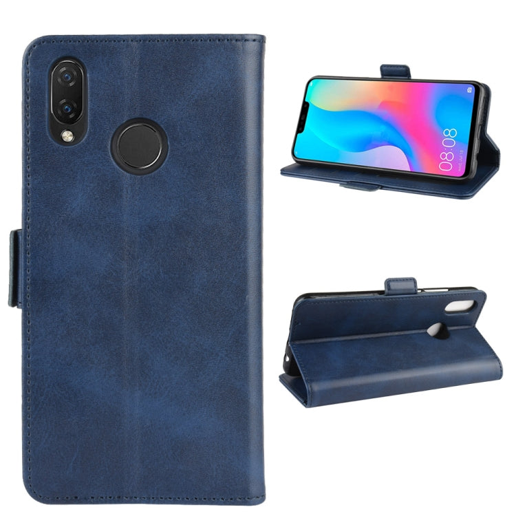 For Huawei Nova 3i Double Buckle Crazy Horse Business Mobile Phone Holster with Card Wallet Bracket Function