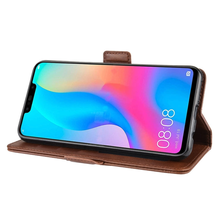 For Huawei Nova 3i Double Buckle Crazy Horse Business Mobile Phone Holster with Card Wallet Bracket Function