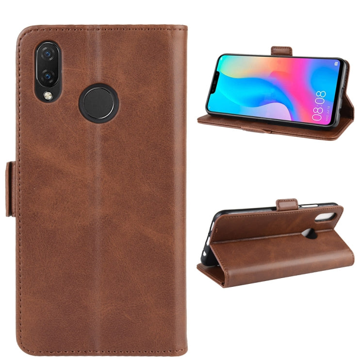 For Huawei Nova 3i Double Buckle Crazy Horse Business Mobile Phone Holster with Card Wallet Bracket Function