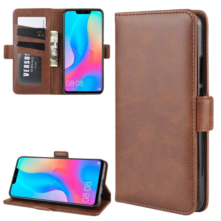 For Huawei Nova 3i Double Buckle Crazy Horse Business Mobile Phone Holster with Card Wallet Bracket Function