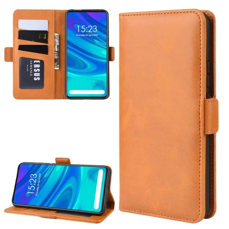 For Huawei P Smart Z/Y9 Prime 2019/ Enjoy 10 Plus Double Buckle Crazy Horse Business Mobile Phone Holster with Card Wallet Bracket Function