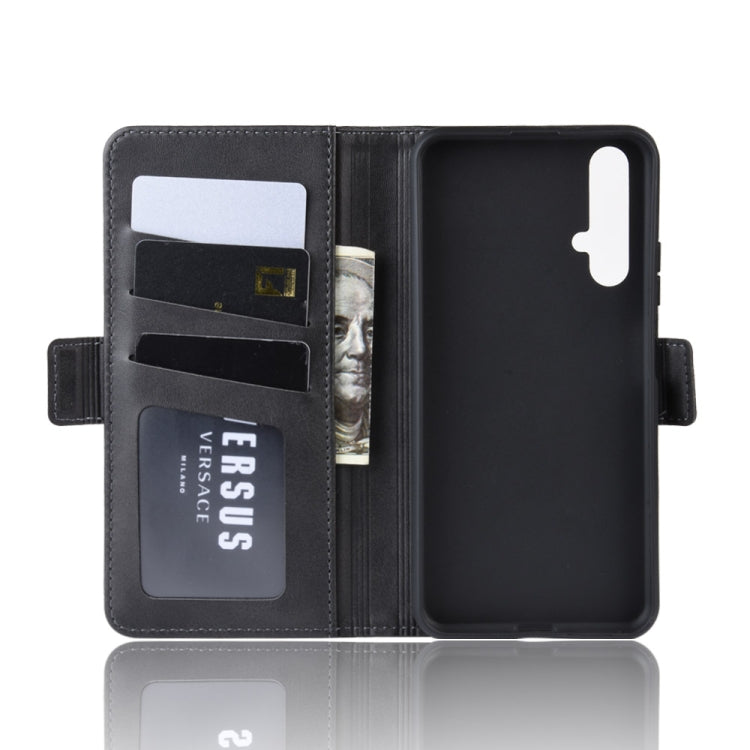 For Huawei Honor 20/Nova 5T Double Buckle Crazy Horse Business Mobile Phone Holster with Card Wallet Bracket Function