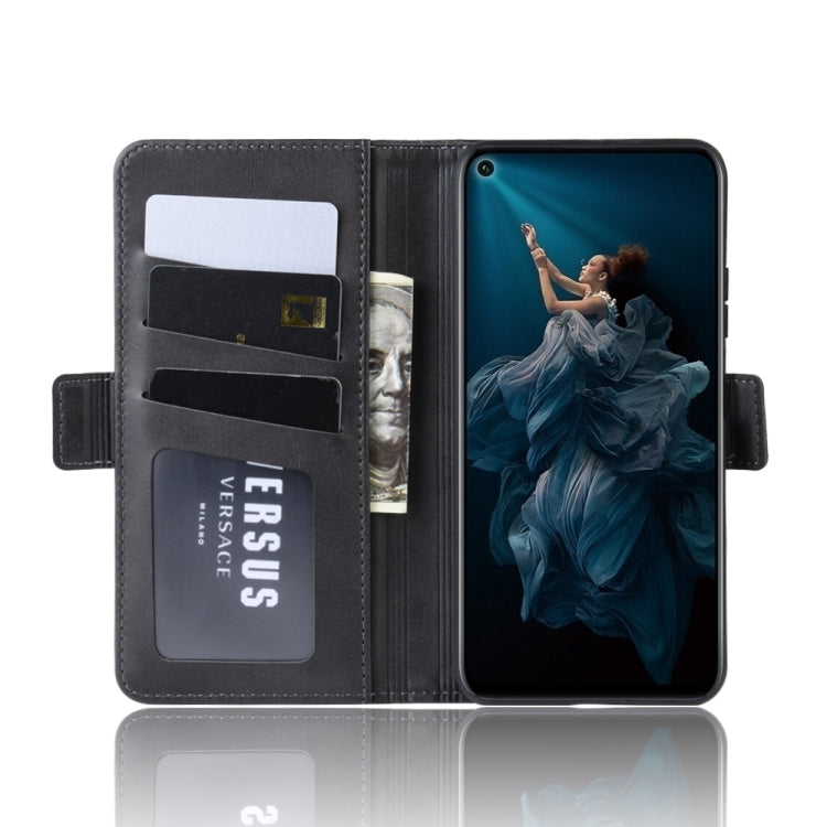 For Huawei Honor 20/Nova 5T Double Buckle Crazy Horse Business Mobile Phone Holster with Card Wallet Bracket Function