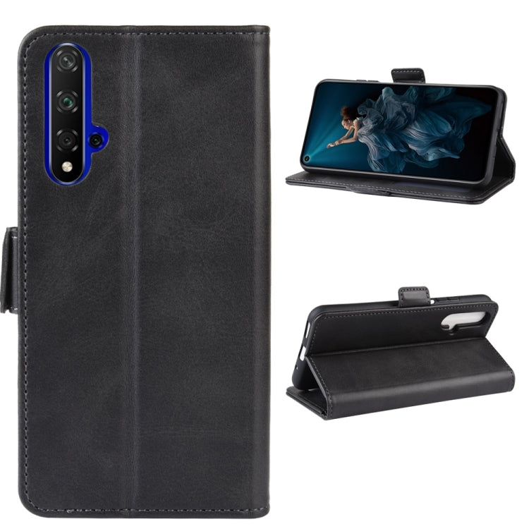 For Huawei Honor 20/Nova 5T Double Buckle Crazy Horse Business Mobile Phone Holster with Card Wallet Bracket Function