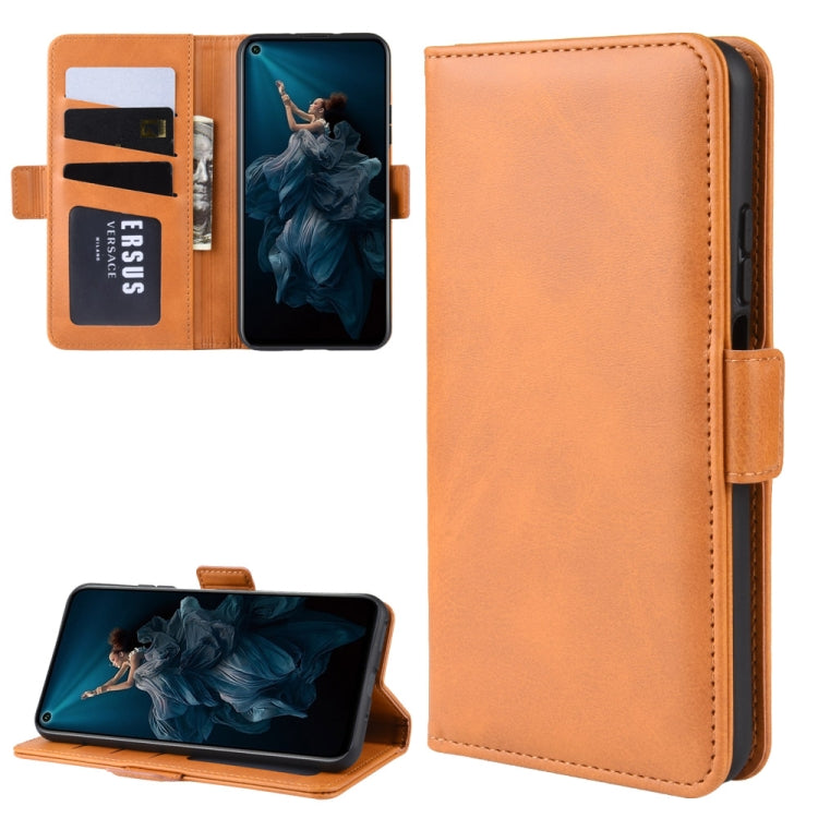 For Huawei Honor 20/Nova 5T Double Buckle Crazy Horse Business Mobile Phone Holster with Card Wallet Bracket Function