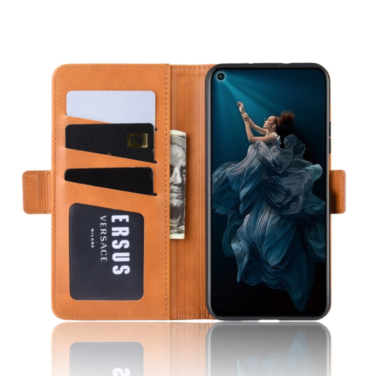 For Huawei Honor 20/Nova 5T Double Buckle Crazy Horse Business Mobile Phone Holster with Card Wallet Bracket Function