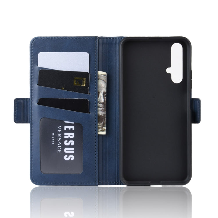 For Huawei Honor 20/Nova 5T Double Buckle Crazy Horse Business Mobile Phone Holster with Card Wallet Bracket Function