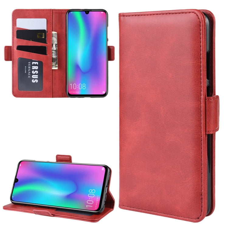 For Huawei Honor 10 Lite / P Smart 2019 / Nova Lite 3 Double Buckle Crazy Horse Business Mobile Phone Holster with Card Wallet Bracket Function