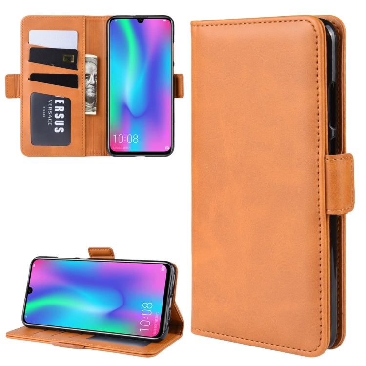 For Huawei Honor 10 Lite / P Smart 2019 / Nova Lite 3 Double Buckle Crazy Horse Business Mobile Phone Holster with Card Wallet Bracket Function