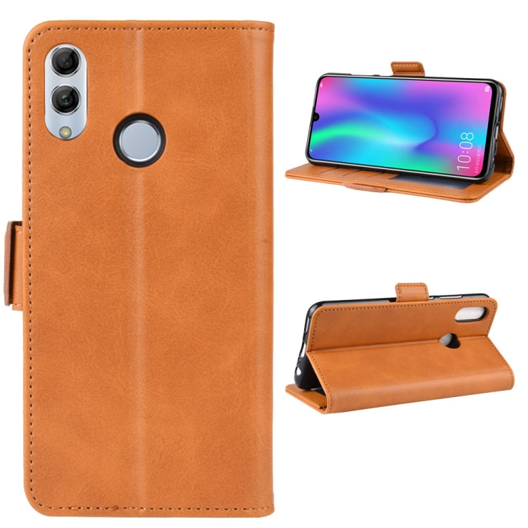 For Huawei Honor 10 Lite / P Smart 2019 / Nova Lite 3 Double Buckle Crazy Horse Business Mobile Phone Holster with Card Wallet Bracket Function