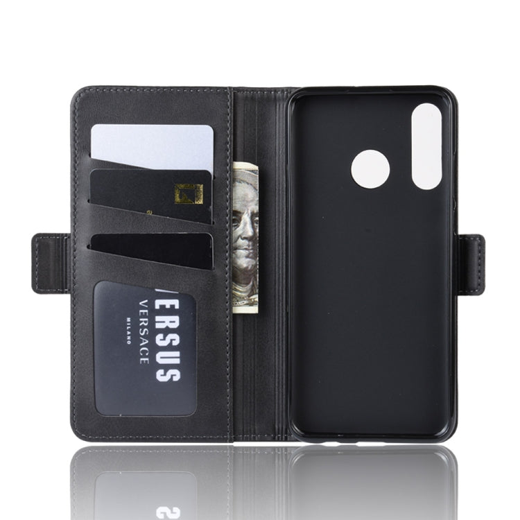 For Huawei P30 Lite / Nova 4e Double Buckle Crazy Horse Business Mobile Phone Holster with Card Wallet Bracket Function