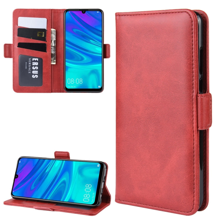 For Huawei P30 Lite / Nova 4e Double Buckle Crazy Horse Business Mobile Phone Holster with Card Wallet Bracket Function