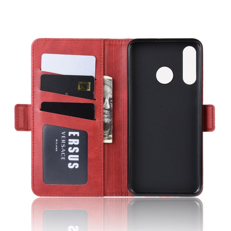For Huawei P30 Lite / Nova 4e Double Buckle Crazy Horse Business Mobile Phone Holster with Card Wallet Bracket Function