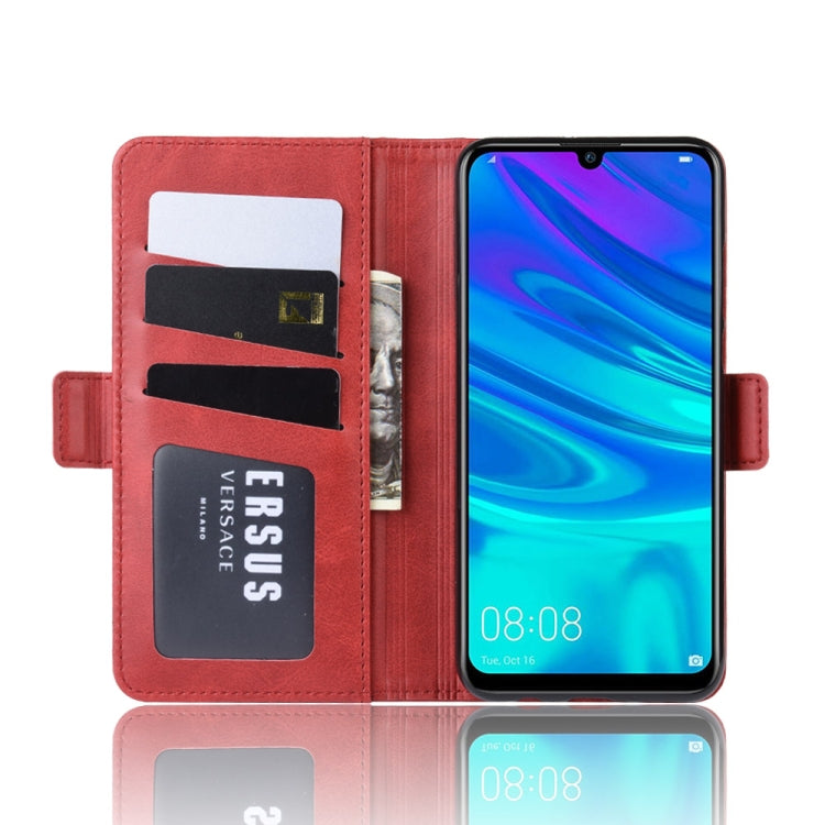 For Huawei P30 Lite / Nova 4e Double Buckle Crazy Horse Business Mobile Phone Holster with Card Wallet Bracket Function