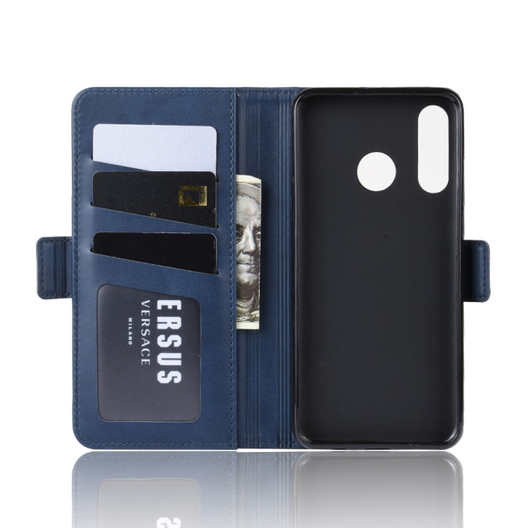 For Huawei P30 Lite / Nova 4e Double Buckle Crazy Horse Business Mobile Phone Holster with Card Wallet Bracket Function