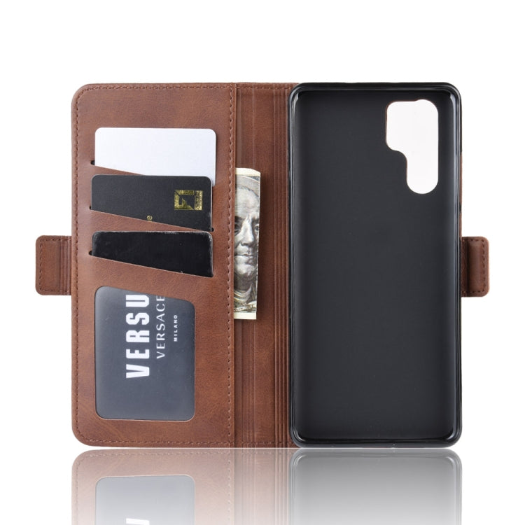 For Huawei P30 Pro Double Buckle Crazy Horse Business Mobile Phone Holster with Card Wallet Bracket Function