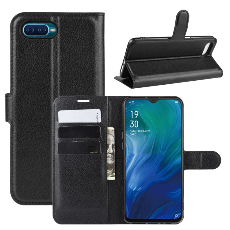 For Oppo Reno A Litchi Texture Horizontal Flip Leather Case with Wallet & Holder & Card Slots