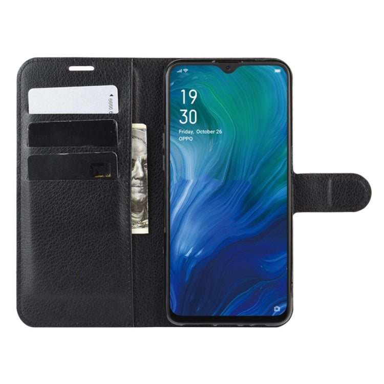 For Oppo Reno A Litchi Texture Horizontal Flip Leather Case with Wallet & Holder & Card Slots