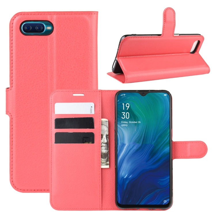 For Oppo Reno A Litchi Texture Horizontal Flip Leather Case with Wallet & Holder & Card Slots