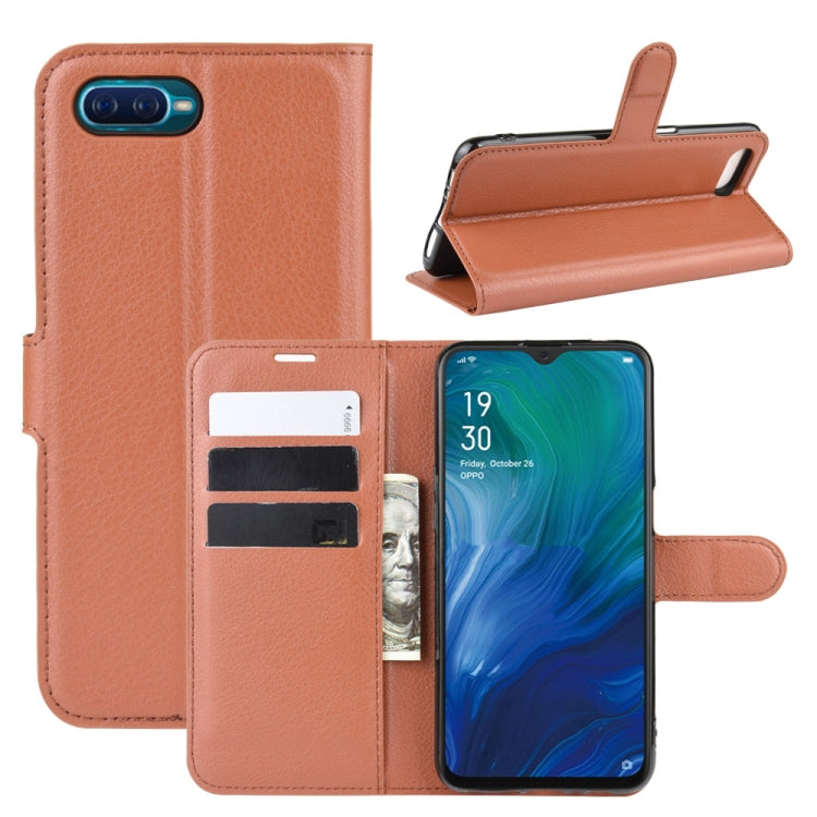 For Oppo Reno A Litchi Texture Horizontal Flip Leather Case with Wallet & Holder & Card Slots