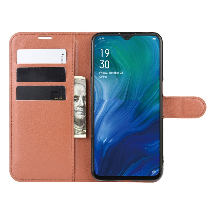 For Oppo Reno A Litchi Texture Horizontal Flip Leather Case with Wallet & Holder & Card Slots