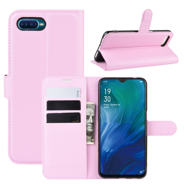 For Oppo Reno A Litchi Texture Horizontal Flip Leather Case with Wallet & Holder & Card Slots