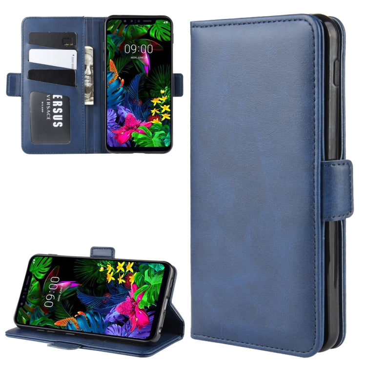For LG G8S ThinQ Double Buckle Crazy Horse Business Mobile Phone Holster with Card Wallet Bracket Function