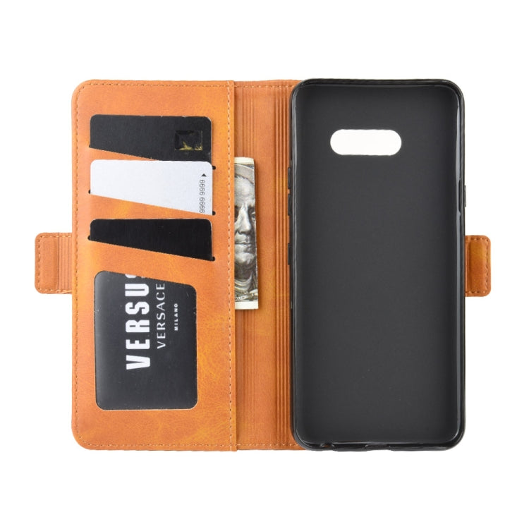 For LG G8X ThinQ Double Buckle Crazy Horse Business Mobile Phone Holster with Card Wallet Bracket Function