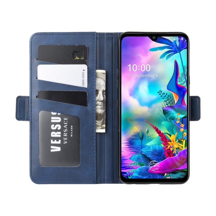 For LG G8X ThinQ Double Buckle Crazy Horse Business Mobile Phone Holster with Card Wallet Bracket Function