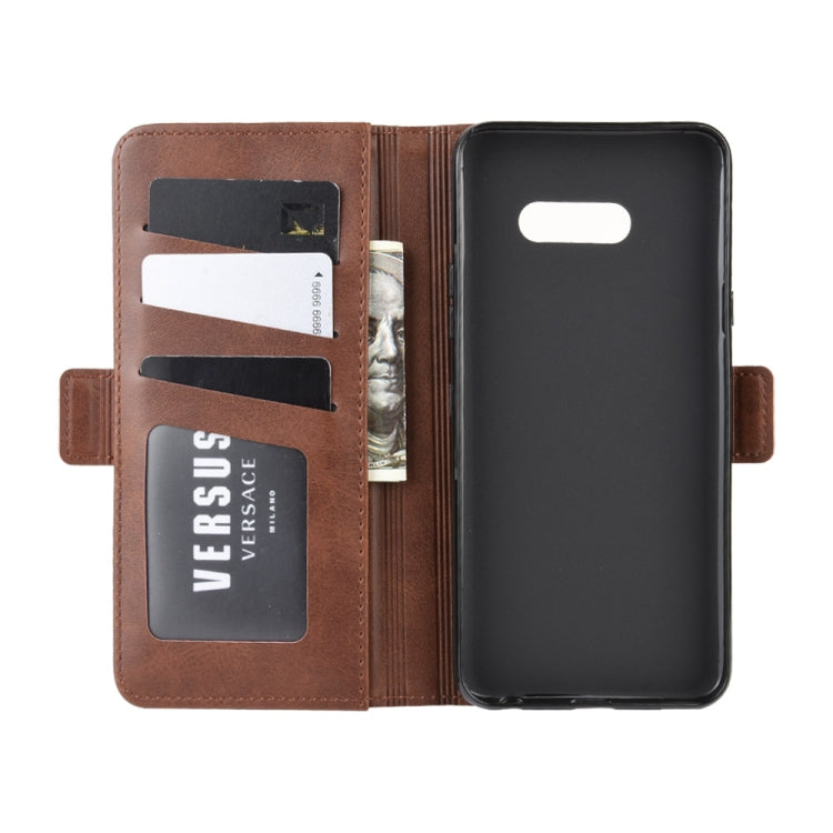 For LG G8X ThinQ Double Buckle Crazy Horse Business Mobile Phone Holster with Card Wallet Bracket Function